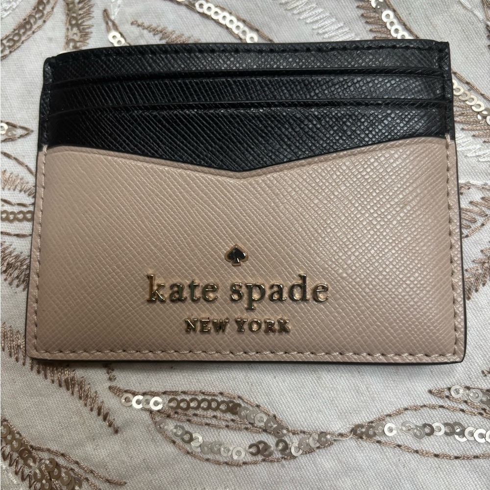 Kate Spade Black and Tan Card Holder